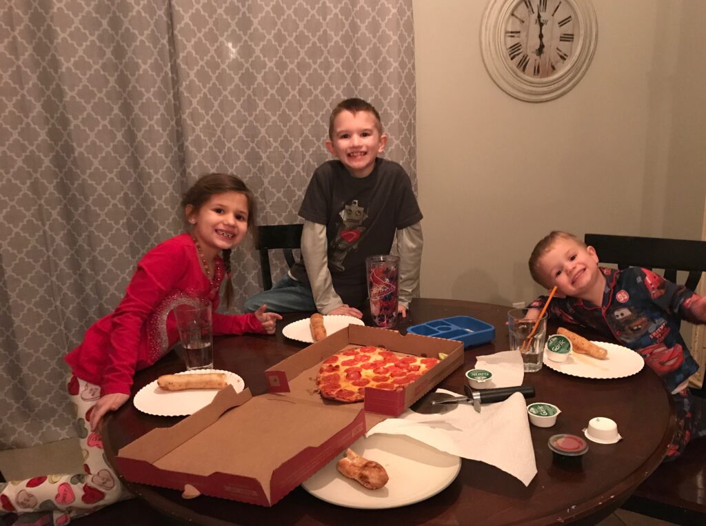 Heart shaped pizza for Valentine's Day