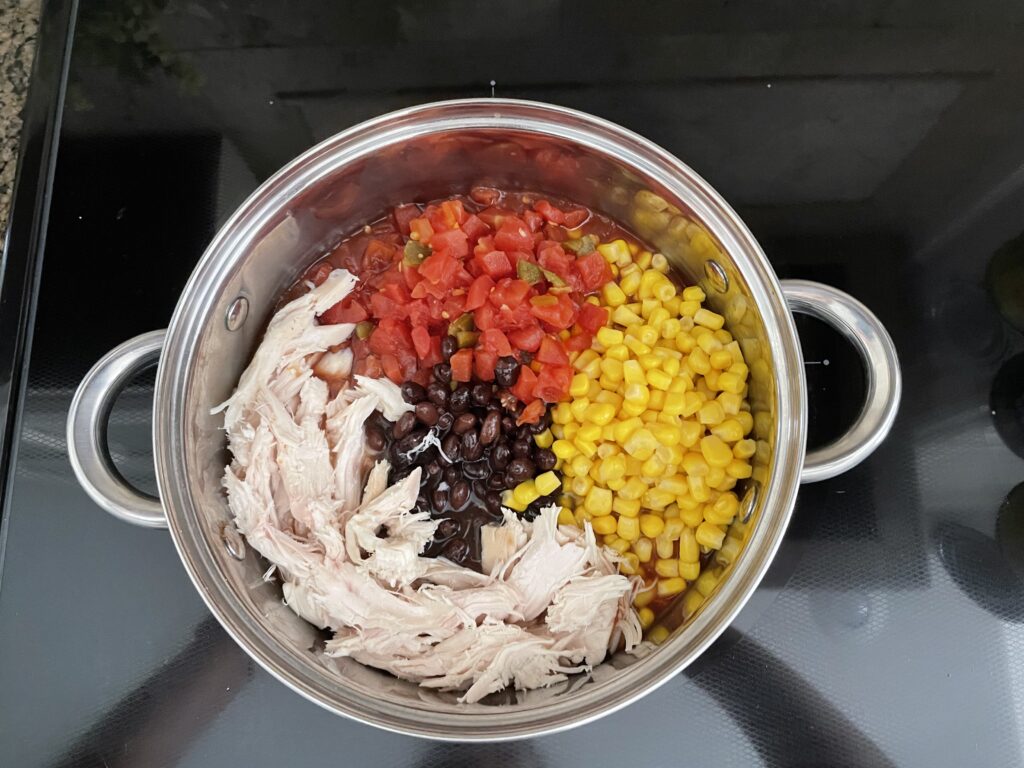 Rotisserie chicken salsa soup